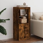 vidaXL Buffet avec lumières LED chêne fumé 41x37x100 cm