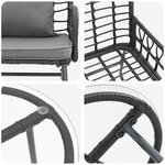 vidaXL Ensemble de salle à manger pour jardin 3 Pièces Noir  Anthracite