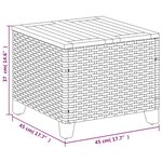 vidaXL Table de jardin noir 45x45x37 cm résine tressée et bois acacia