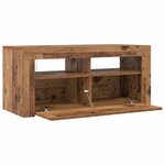 vidaXL Meuble TV avec lumières LED vieux bois bois d'ingénierie