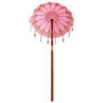 vidaXL Parasol balinais Rose (90-100) x 260 cm Coton et bois massif