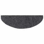 vidaXL Tapis d'escalier autocollants 20 pièces 65 x 21 x 4 cm Gris foncé Demi-rond Grand