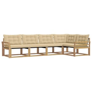 vidaXL Ensemble de canapés d'extérieur 5 pc Blanc et Beige