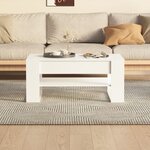 vidaXL Table basse Blanc brillant 102x55x45 cm Bois d'ingénierie