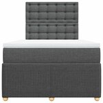 vidaXL Sommier à lattes de lit avec matelas Gris foncé 120x200cm Tissu