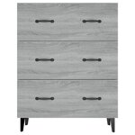 vidaXL Buffet sonoma gris 69 5x34x90 cm bois d'ingénierie