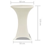 Housse de table  60cm Crème extensible 2 pcs