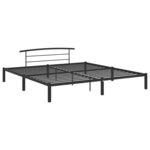 vidaXL Cadre de lit Noir Métal 200 x 200 cm