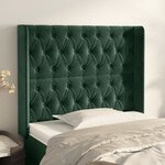 vidaXL Tête de lit avec oreilles Vert foncé 103x16x118/128 cm Velours