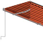 vidaXL Auvent rétractable automatique avec store 3x2 5 m Orange marron