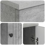 vidaXL Bureau Gris béton 142 5 x 50 x 75 cm Bois d'ingénierie