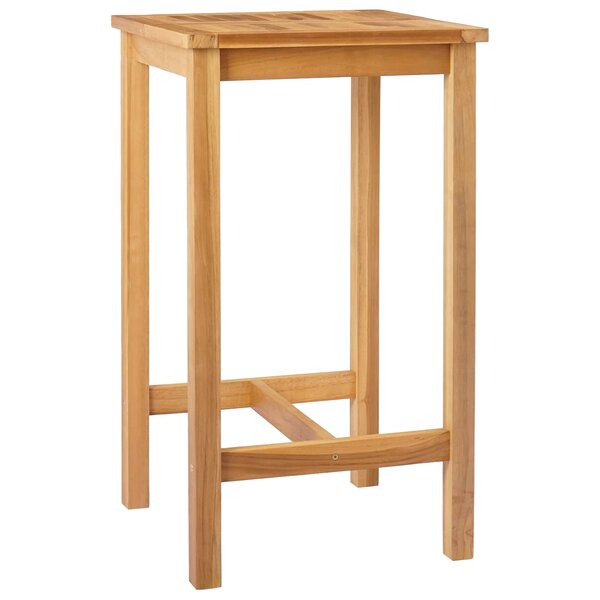 vidaXL Table de bar Naturel 60 x 60 x 105 cm Teck Massif