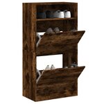 vidaXL Armoire à chaussures chêne fumé 60x34x116 cm bois d'ingénierie