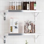 vidaXL Supports d'étagères 4Pièces 15x2 5x11 5cm argenté acier inoxydable