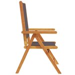 vidaXL Chaises inclinables de jardin lot de 8 tissu et bois massif