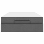 vidaXL Cadre de lit avec matelas avec matelas 2 Pièces Gris Foncé tissu