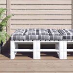 Vidaxl coussin de palette motif à carreaux gris 120x80x12 cm tissu