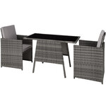 Tectake Salon de jardin LAUSANNE 2 places - gris