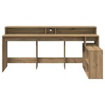 vidaXL Bureau avec lumières LED chêne artisanal bois d'ingénierie