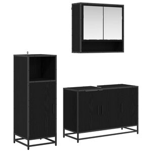 vidaXL Ensemble de mobilier de salle de bain 3 Pièces Chêne noir