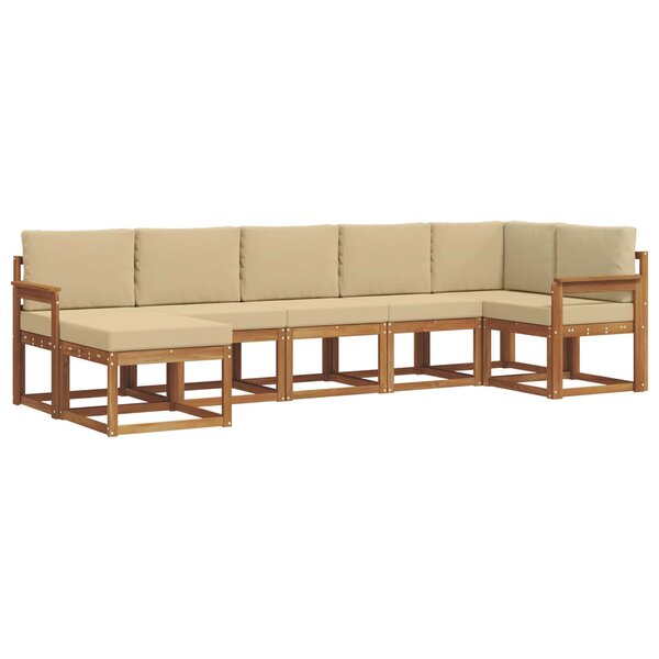 vidaXL Ensemble de canapés d'extérieur 7 Pièces Naturel et Beige
