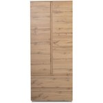 Armoire IMAGE 7 - chêne - 2 portes + 2 tiroirs - 80 x 191 x 40 cm