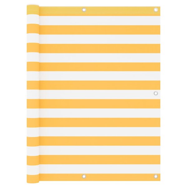 vidaXL Écran de balcon Blanc et jaune 120x600 cm Tissu Oxford