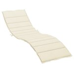 vidaXL Coussin de chaise longue crème 200x60x3 cm tissu oxford