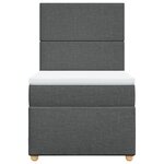 vidaXL Sommier à lattes de lit avec matelas Gris foncé 90x200 cm Tissu