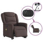 vidaXL Fauteuil inclinable de massage électrique Marron foncé Tissu