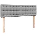 VidaXL Cadre de lit ottoman et matelas gris clair 140x200 cm tissu