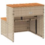 VidaXL Marche bain remous beige 50x50x50 5 cm polyrotin acacia massif