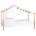 Lit enfant 90x200 maison blanc