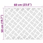 vidaXL Plaques à damier 4 Pièces Argent 60 x 50 cm Aluminium