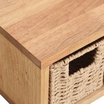 vidaXL Étagère murale avec paniers 62x18x16 cm Bois massif de noyer