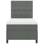 vidaXL Lit à ressorts avec matelas Gris foncé 90 x 190 cm tissu