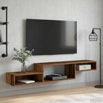 vidaXL Meuble TV mural Montage mural Bois ancien 150 x 28 x 26 cm