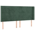 vidaXL Tête de lit avec oreilles Vert foncé 163x16x118/128 cm Velours