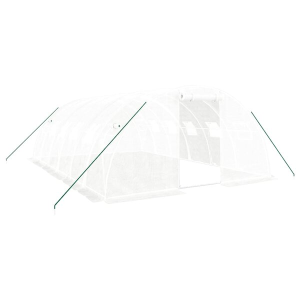 vidaXL Serre avec cadre en acier blanc 24 m² 6x4x2 m