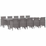 vidaXL Ensemble de salle à manger pour jardin 11 Pièces Gris clair