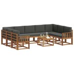 vidaXL Ensemble de canapés d'extérieur 10 Pièces Naturel et Anthracite
