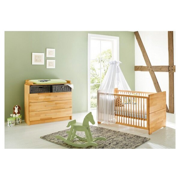 Ensemble Natura 2 pièces  lit de bébé évolutif commode à langer extra large