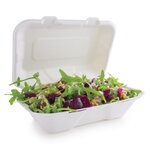Boîte repas en bagasse compostable - lot de 200 - vegware -  - bagasse155 x155x74mm