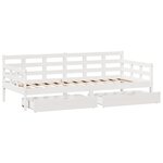 vidaXL Lit de jour et tiroirs sans matelas blanc 80x200 cm bois massif