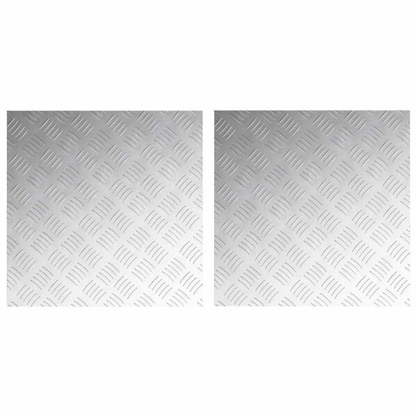 vidaXL Plaques à damier 2 Pièces Argent 50 x 50 cm Aluminium