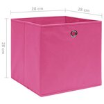 vidaXL Boîtes de rangement 10 Pièces Tissu intissé 28x28x28 cm Rose