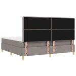 vidaXL Lit à ressorts avec matelas Taupe 200 x 200 cm tissu