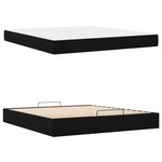 vidaXL Cadre de lit avec matelas avec matelas 2 Pièces Noir tissu