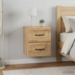 vidaXL Cabinet de chevet mural 2 pc Chêne artisanal 34 5 x 33 x 40 cm