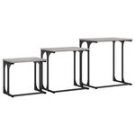 vidaXL Tables basses gigognes 3 Pièces sonoma gris bois d'ingénierie